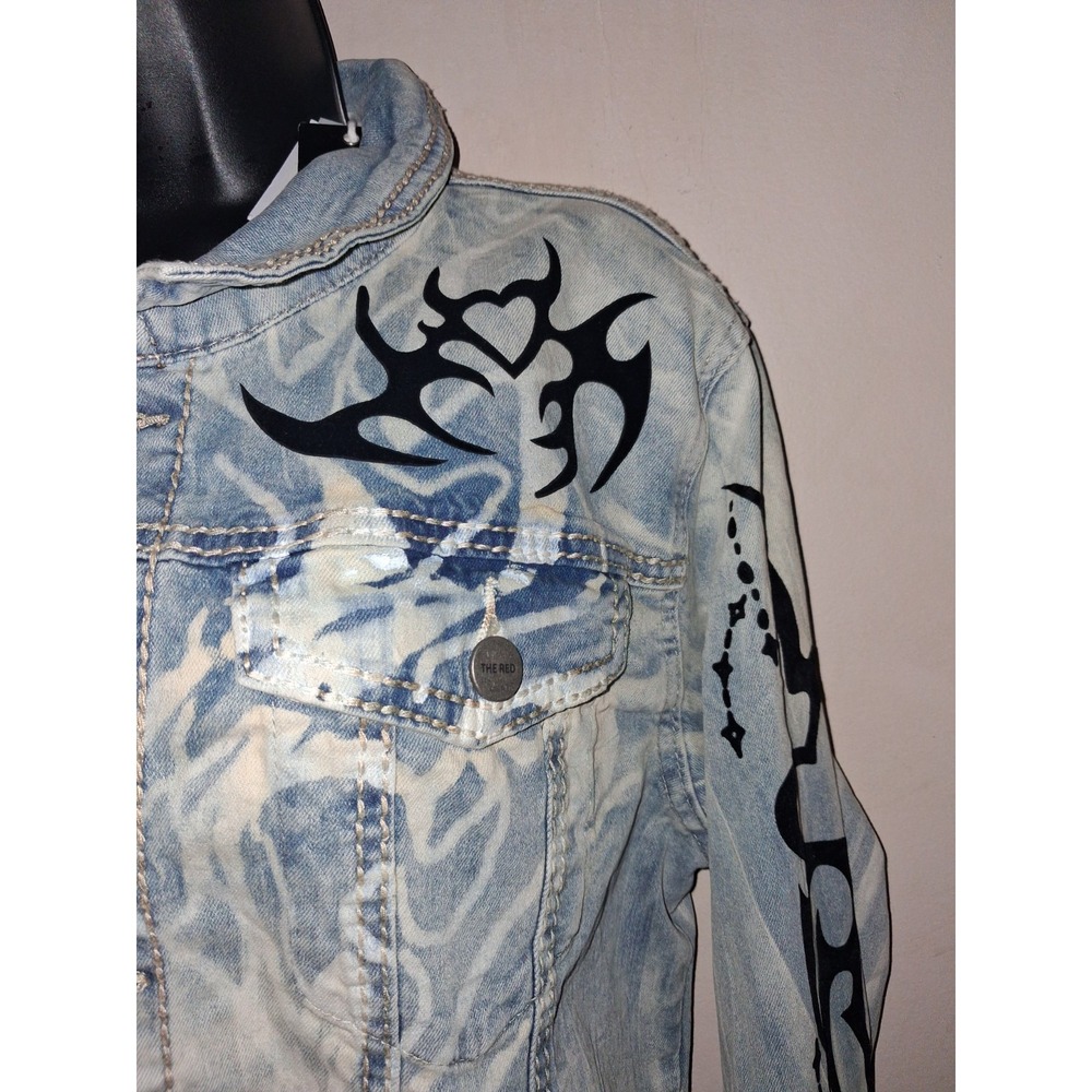 Women's Smoke Rise Olivia Heart Denim Jacket Size L - Picture 4 of 9